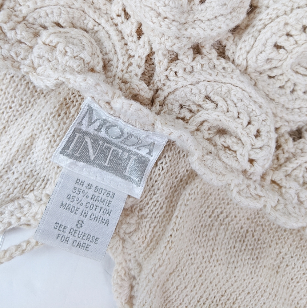 Vintage 90s Moda Boho Crochet Crop Halter Top - Picture 6 of 9